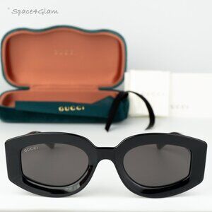 BRAND NEW Gucci GG1719S 001 Black Grey Women Square Sunglasses GG 1719S